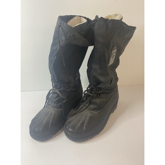 Sorel Blizzard Kaufman Winter Boots Canada Mens Size 9 Black Outdoors Lined - Picture 1 of 15